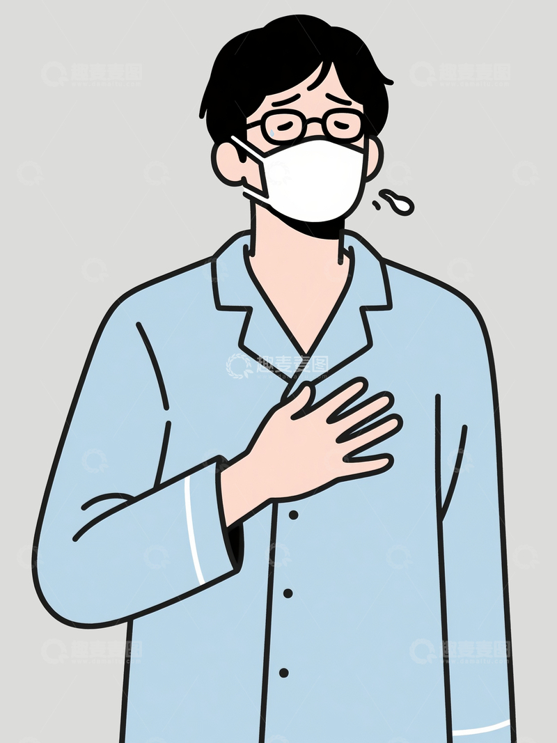 源文件下载【趣麦麦图】简笔画一个感冒的男人5