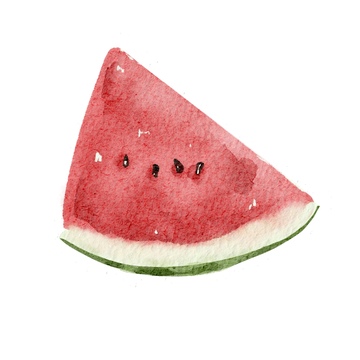 西瓜片手绘插画素材