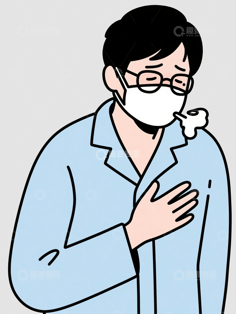 源文件下载【趣麦麦图】简笔画一个感冒的男人7