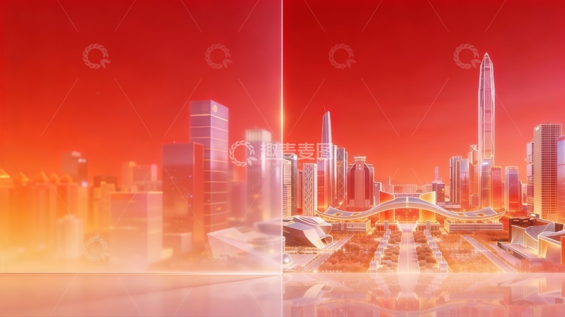 高清大图下载【趣麦麦图】未来都市天际线渲染图