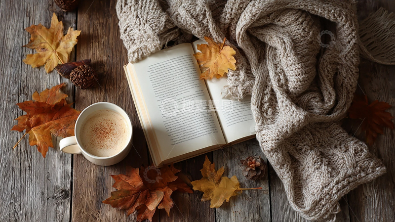 高清大图下载【趣麦麦图】秋日温馨书房的静谧时光