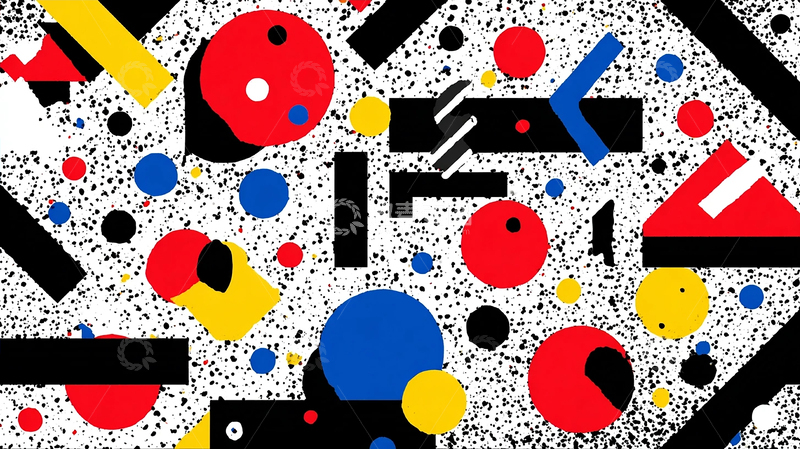 高清大图下载【趣麦麦图】霓虹色彩的几何狂想