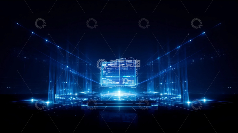 高清大图下载【趣麦麦图】科技幻境中的数据流
