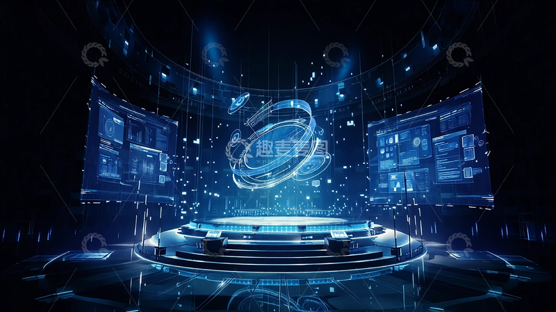高清大图下载【趣麦麦图】虚拟未来科技的奇幻舞台