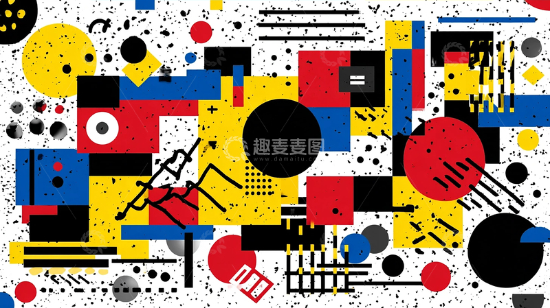 高清大图下载【趣麦麦图】数字与色彩的抽象交响