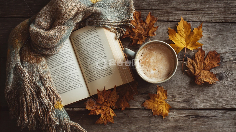 高清大图下载【趣麦麦图】秋色书香与暖意交融