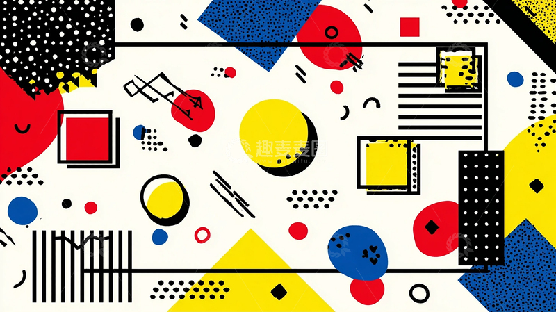 高清大图下载【趣麦麦图】几何色块的动感交响