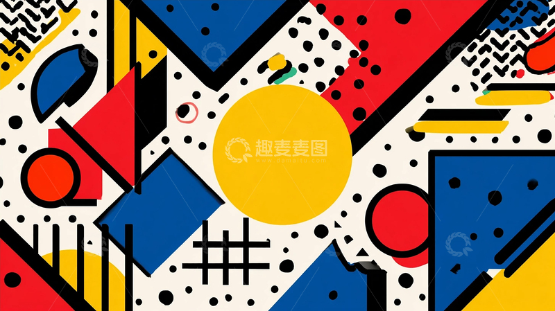 高清大图下载【趣麦麦图】色彩碰撞的极简狂想曲