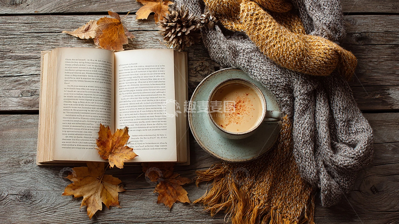 高清大图下载【趣麦麦图】秋日书香与温暖时光的邂逅