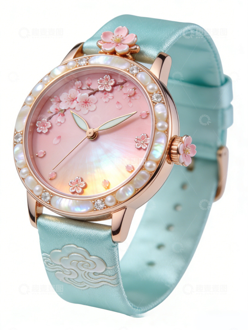 高清大图下载【趣麦麦图】文创产品樱花主题时尚腕表