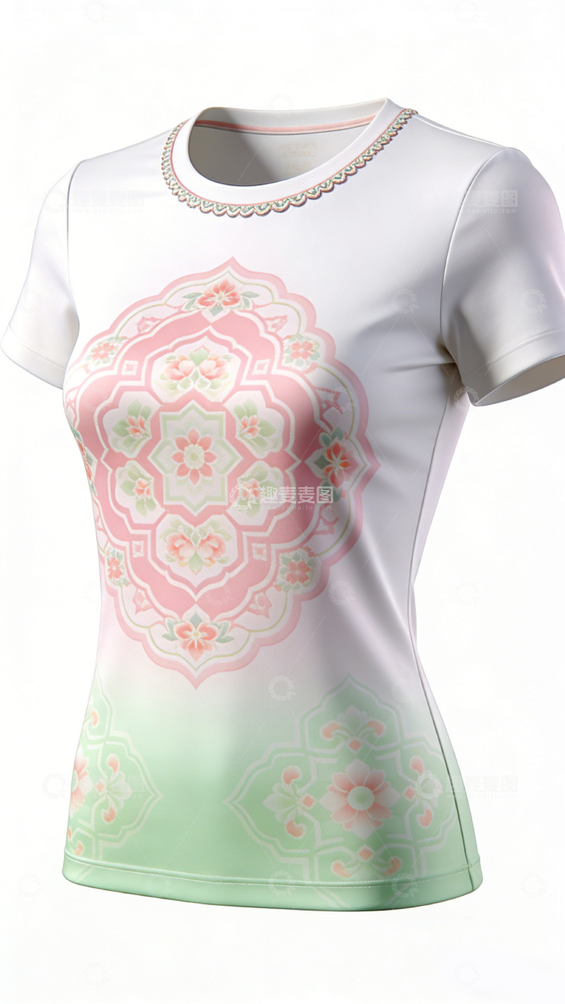 高清大图下载【趣麦麦图】文创产品时尚女性印花短袖T恤设计