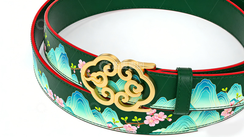 高清大图下载【趣麦麦图】文创产品中国风云纹装饰腰带