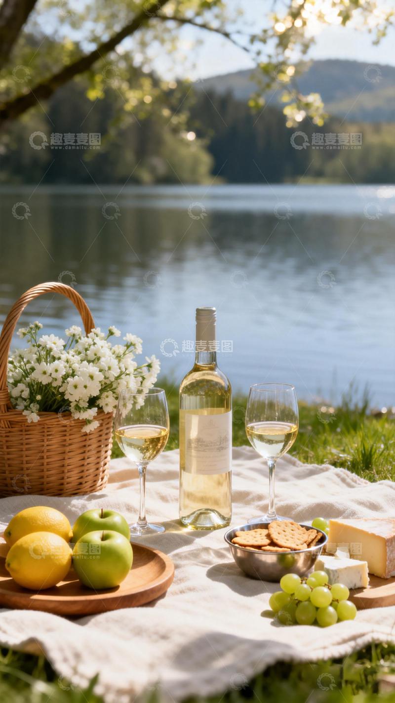高清大图下载【趣麦麦图】湖畔野餐风光摄影2