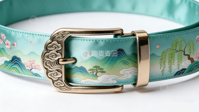 高清大图下载【趣麦麦图】文创产品中国风山水画皮带