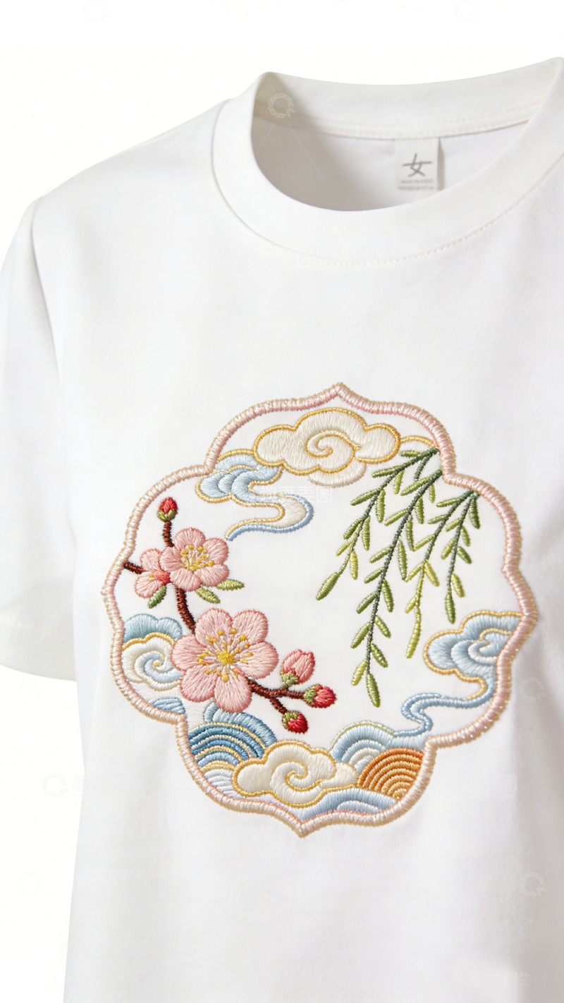 高清大图下载【趣麦麦图】文创产品中式刺绣花卉上衣设计