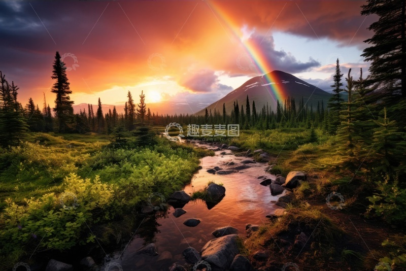 高清大图下载【趣麦麦图】树林河流森林美景