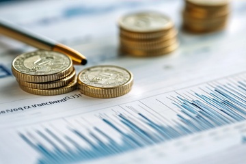 金融理财金币柱状图