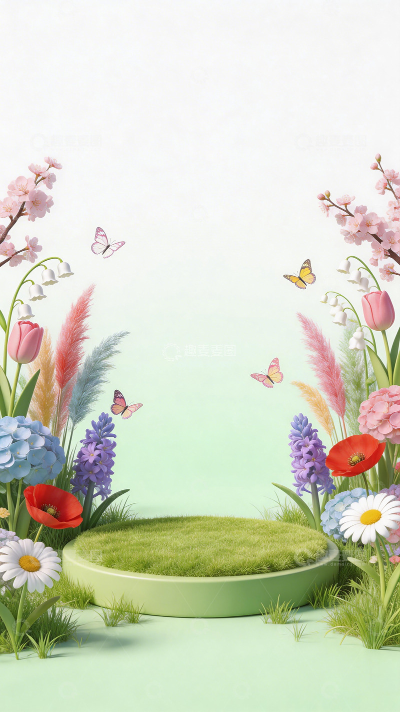 高清大图下载【趣麦麦图】-春日花园展台设计
