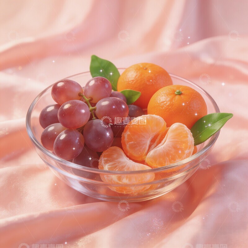 高清大图下载【趣麦麦图】玻璃碗水果静物