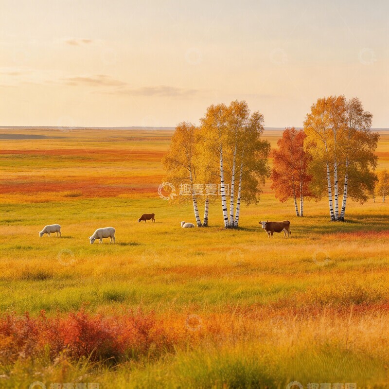高清大图下载【趣麦麦图】秋意浓牧场景色自然风光摄影