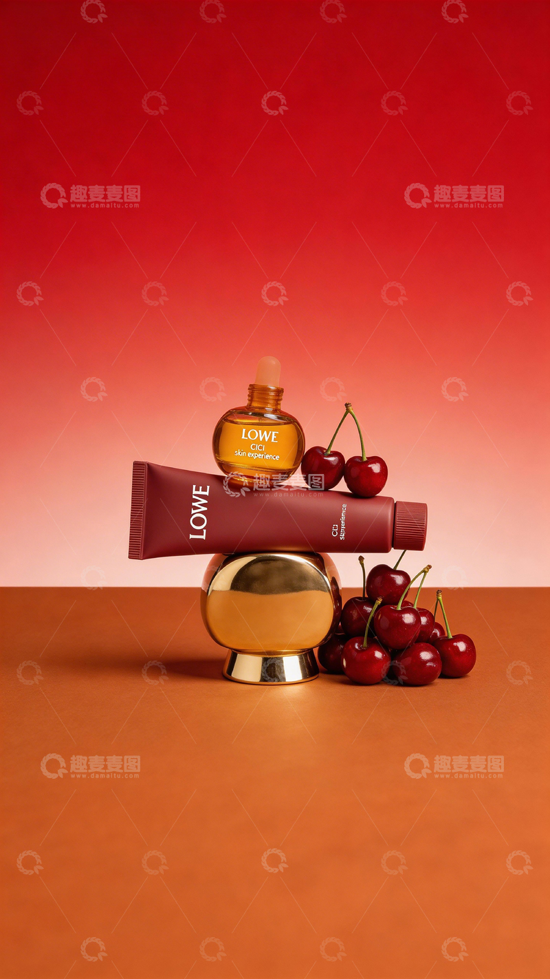 高清大图下载【趣麦麦图】时尚美妆与樱桃摄影