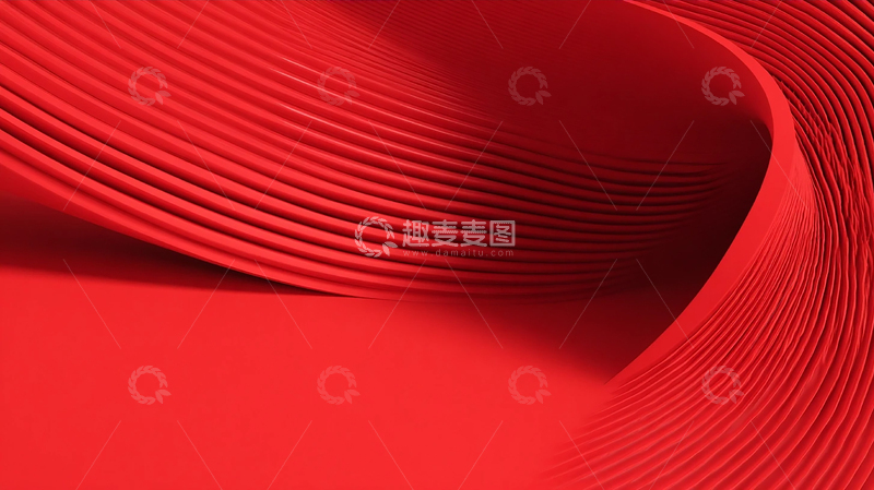 高清大图下载【趣麦麦图】极简红色线条的迷幻交响