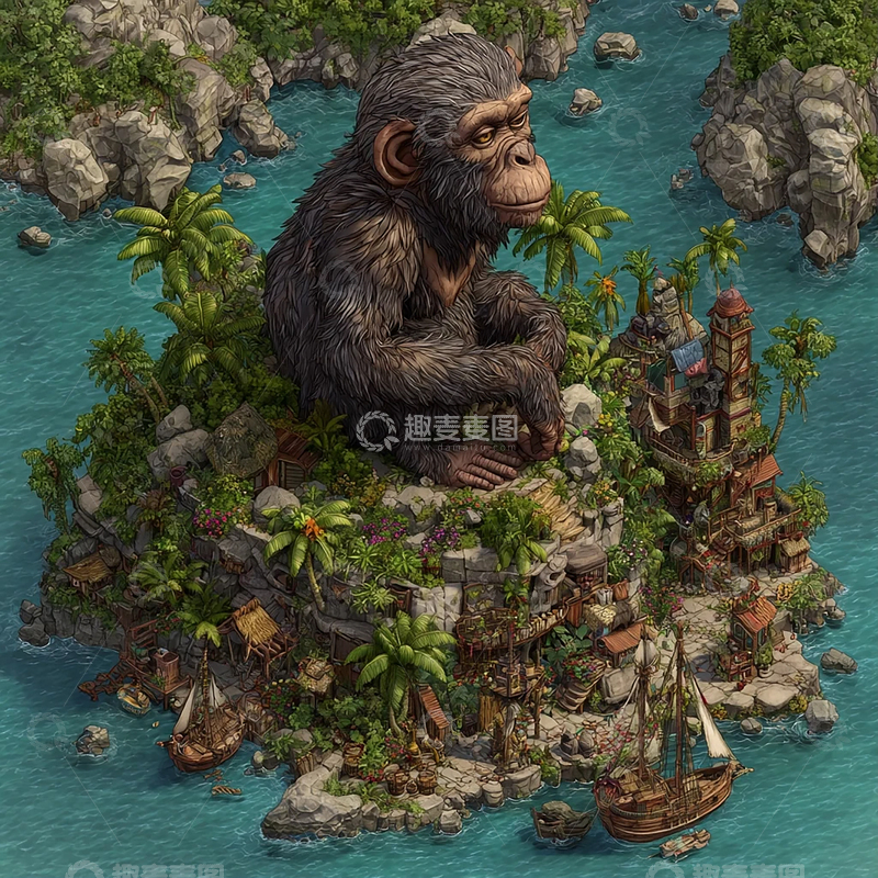 高清大图下载【趣麦麦图】巨型猿神的孤寂王国
