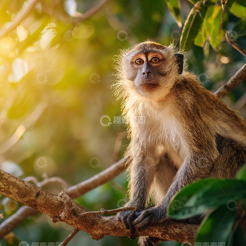 高清大图下载【趣麦麦图】夕阳余晖中的灵动生灵