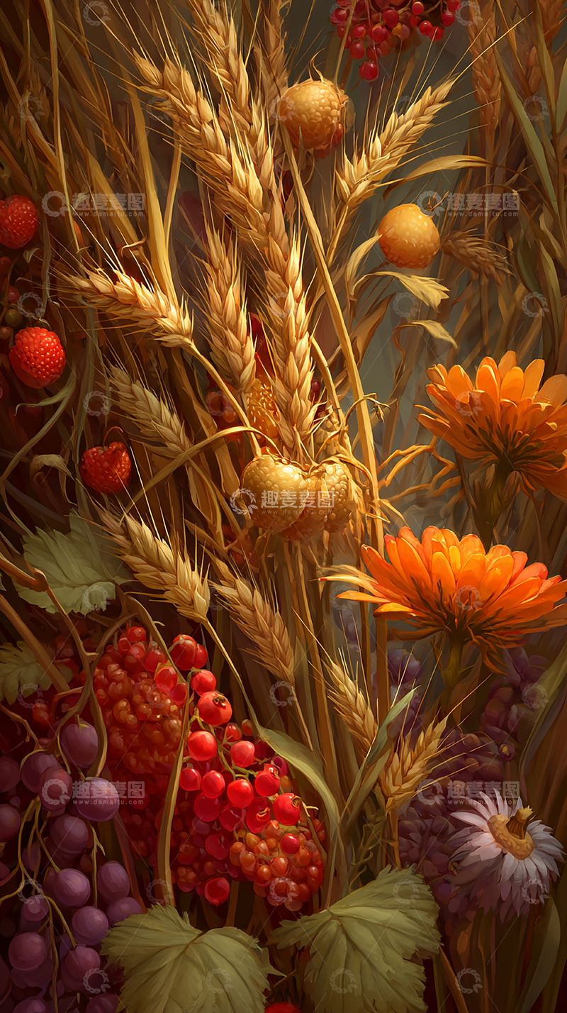 高清大图下载【趣麦麦图】丰收的秋日麦田