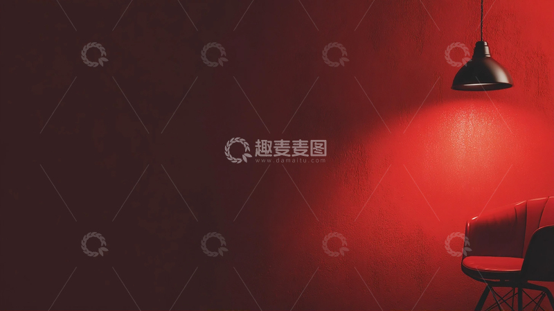高清大图下载【趣麦麦图】红色光影交织的静谧空间