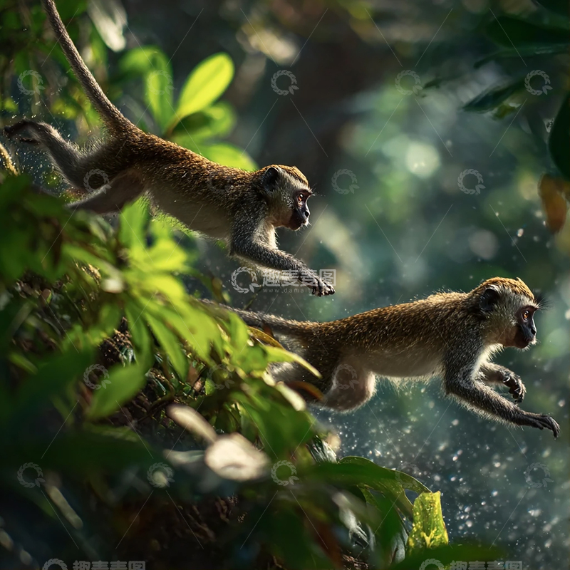高清大图下载【趣麦麦图】丛林深处的敏捷舞者