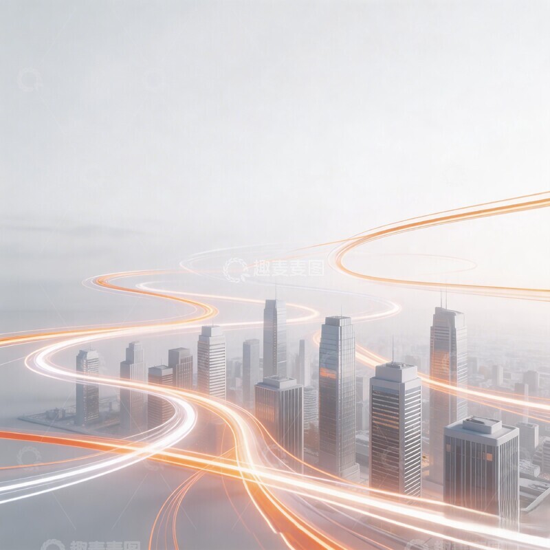 高清大图下载【趣麦麦图】未来城市光影道路