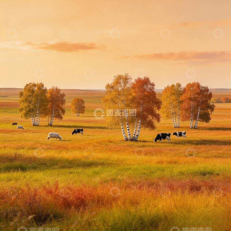 高清大图下载【趣麦麦图】秋意田园牧歌风光