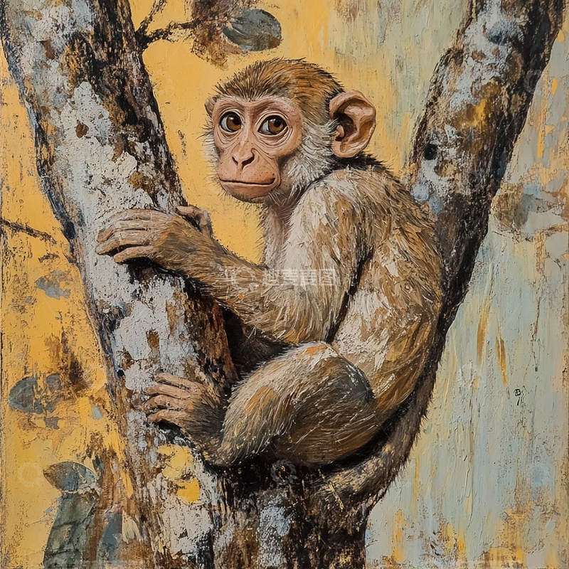 高清大图下载【趣麦麦图】灵猴的静谧森林瞬间