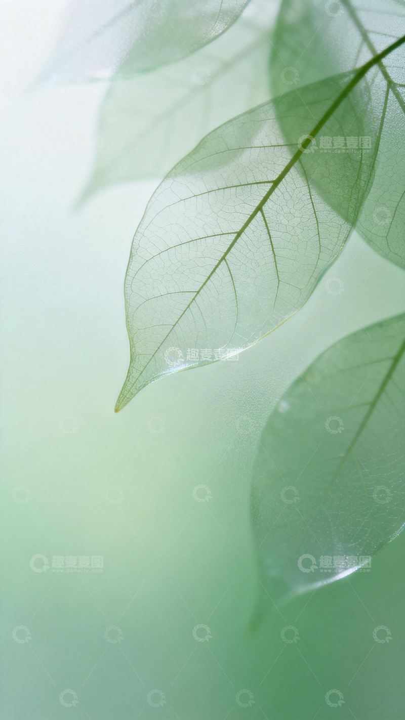 高清大图下载【趣麦麦图】清新透明叶脉摄影图片