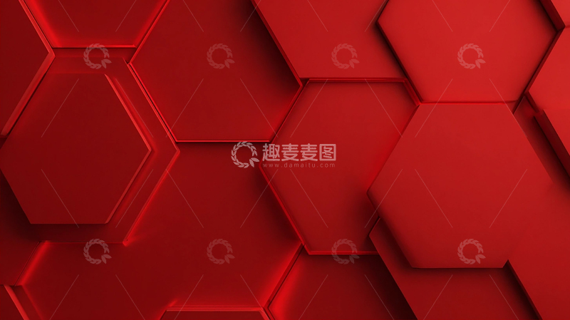 高清大图下载【趣麦麦图】红色几何梦境的深邃探索