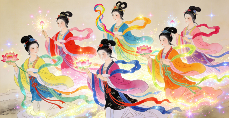 高清大图下载【趣麦麦图】仙气飘飘仙女舞动图装饰画