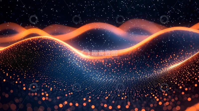 高清大图下载【趣麦麦图】科幻光波星空视觉特效