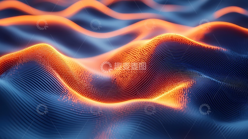 高清大图下载【趣麦麦图】数字波光流动艺术视觉