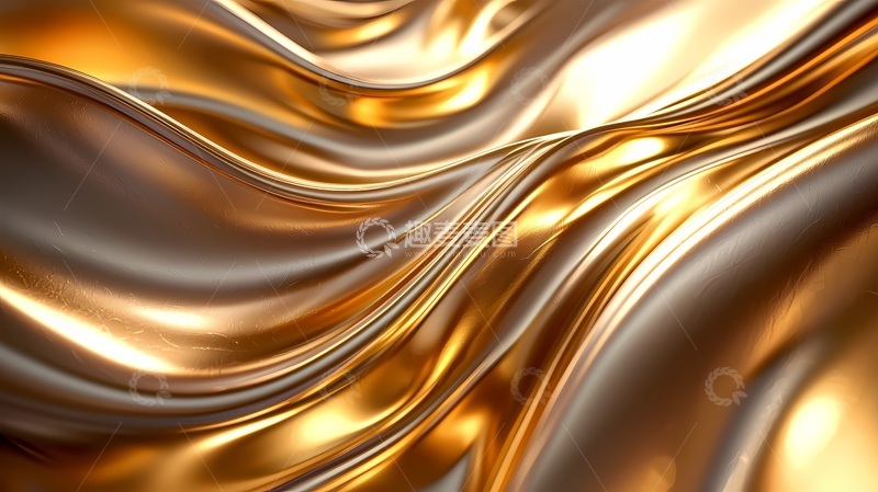 高清大图下载【趣麦麦图】金色丝绸质感纹理背景广告展板