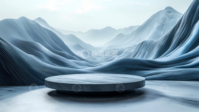 高清大图下载【趣麦麦图】抽象山水舞台背景设计图