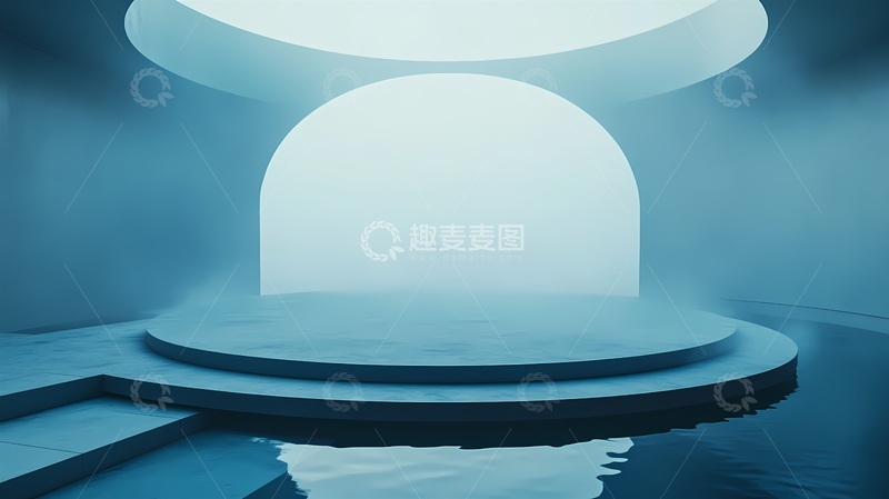 高清大图下载【趣麦麦图】未来感蓝色科技舞台设计