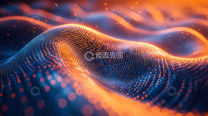 高清大图下载【趣麦麦图】数字艺术波浪粒子效果