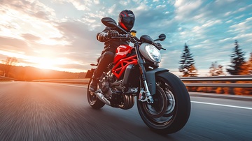 公路骑行摩托摄影图片