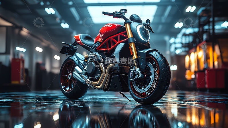 高清大图下载【趣麦麦图】科技风摩托车展示摄影图片