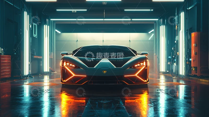 高清大图下载【趣麦麦图】未来科技跑车展示场景
