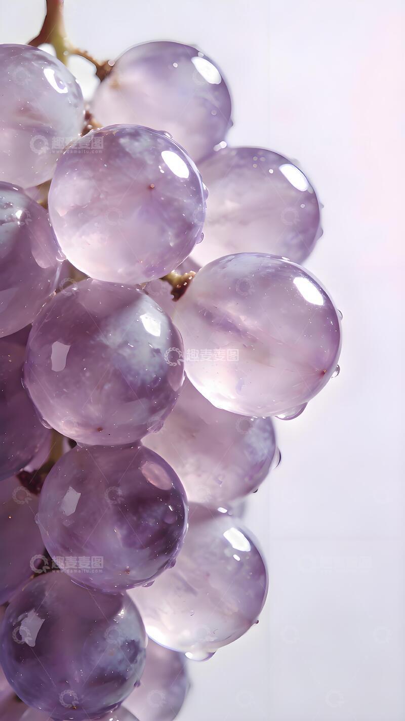 高清大图下载【趣麦麦图】梦幻紫葡萄特写背景简约素材