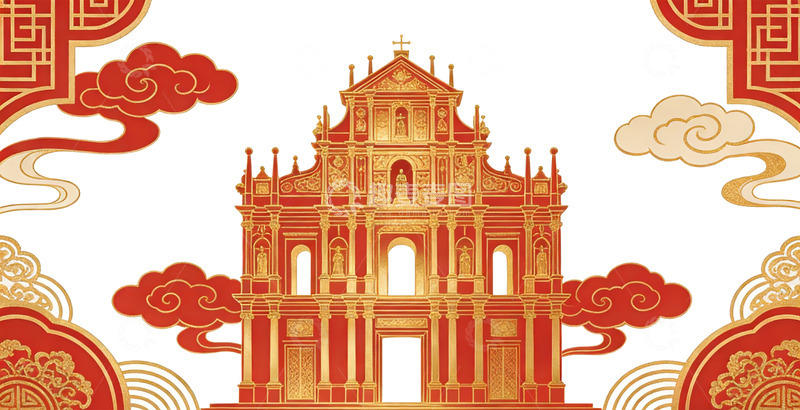 高清大图下载【趣麦麦图】中国风古建筑图案设计素材