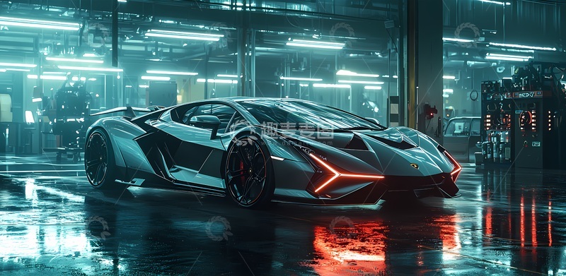 高清大图下载【趣麦麦图】未来感超级跑车科技场景