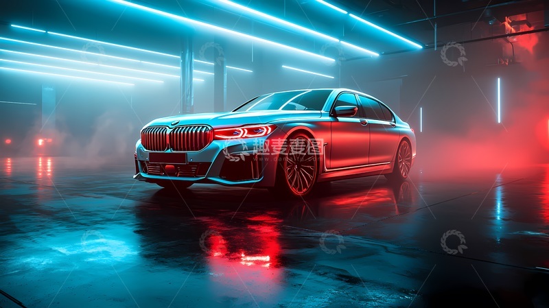 高清大图下载【趣麦麦图】未来感汽车展示科技灯光效果